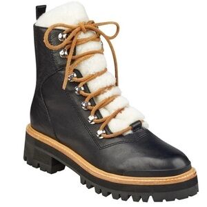 Marc Fisher Black Shearling Izzie boots